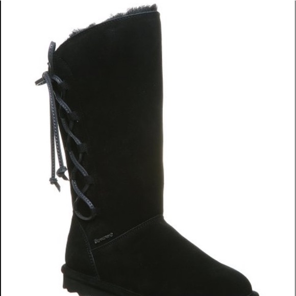 BRAND NEW BLACK SUEDE-WOOL NEVERWET ADJUSTABLE BOOTS - Picture 2 of 10